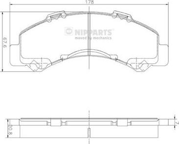 Nipparts N3619003 - Bremžu uzliku kompl., Disku bremzes www.autospares.lv