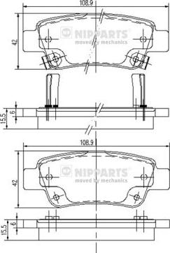 Nipparts N3614019 - Bremžu uzliku kompl., Disku bremzes autospares.lv