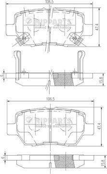 Nipparts N3614021 - Brake Pad Set, disc brake www.autospares.lv