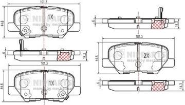 Nipparts N3615017 - Bremžu uzliku kompl., Disku bremzes www.autospares.lv