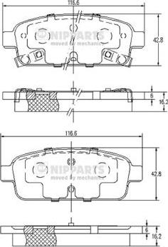 Nipparts N3610906 - Bremžu uzliku kompl., Disku bremzes autospares.lv