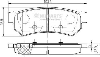 Nipparts N3610907 - Bremžu uzliku kompl., Disku bremzes www.autospares.lv