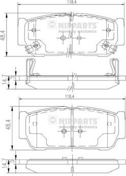 Nipparts N3610402 - Brake Pad Set, disc brake www.autospares.lv