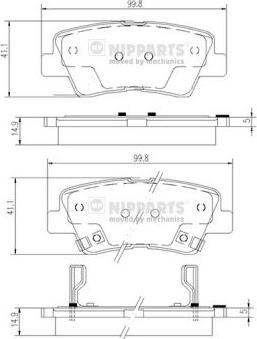 Nipparts N3610519 - Bremžu uzliku kompl., Disku bremzes www.autospares.lv