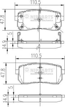 Nipparts N3610308 - Bremžu uzliku kompl., Disku bremzes www.autospares.lv