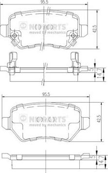 Nipparts N3610310 - Brake Pad Set, disc brake www.autospares.lv