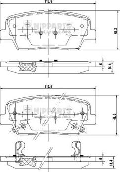 Nipparts N3610312 - Bremžu uzliku kompl., Disku bremzes www.autospares.lv