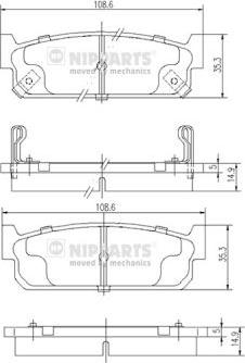 Nipparts N3611055 - Bremžu uzliku kompl., Disku bremzes www.autospares.lv