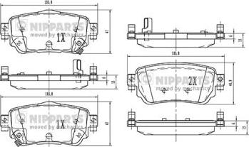 Nipparts N3611060 - Bremžu uzliku kompl., Disku bremzes www.autospares.lv