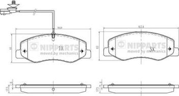 Nipparts N3611061 - Bremžu uzliku kompl., Disku bremzes autospares.lv