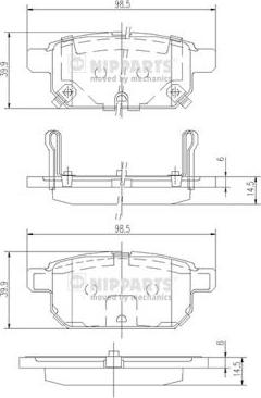 Nipparts N3618002 - Bremžu uzliku kompl., Disku bremzes www.autospares.lv