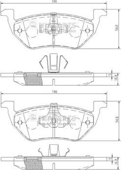 Nipparts N3613025 - Bremžu uzliku kompl., Disku bremzes www.autospares.lv