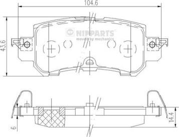 Nipparts N3613026 - Brake Pad Set, disc brake www.autospares.lv