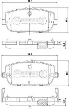 Nipparts N3613021 - Bremžu uzliku kompl., Disku bremzes www.autospares.lv