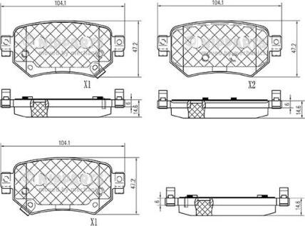 Nipparts N3613028 - Bremžu uzliku kompl., Disku bremzes www.autospares.lv