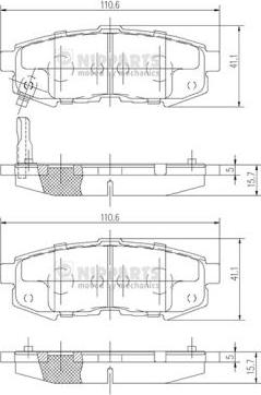 Nipparts N3613023 - Bremžu uzliku kompl., Disku bremzes www.autospares.lv