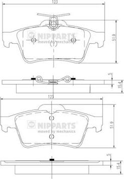 Nipparts N3613022 - Тормозные колодки, дисковые, комплект www.autospares.lv