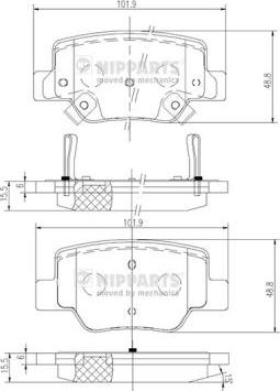 Nipparts N3612040 - Bremžu uzliku kompl., Disku bremzes www.autospares.lv