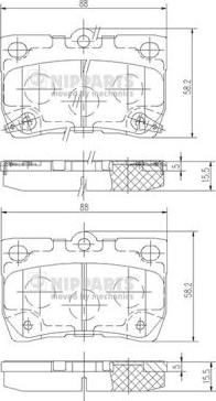 Nipparts N3612041 - Bremžu uzliku kompl., Disku bremzes www.autospares.lv