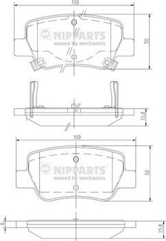 Nipparts N3612042 - Bremžu uzliku kompl., Disku bremzes autospares.lv