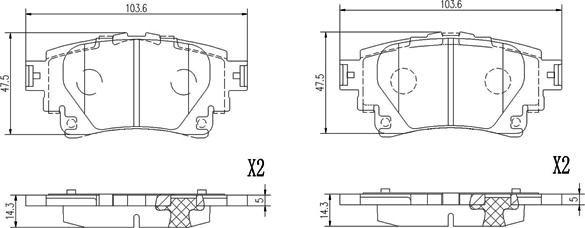 Nipparts N3612035 - Bremžu uzliku kompl., Disku bremzes www.autospares.lv