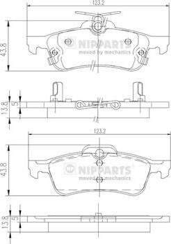 Nipparts N3612036 - Тормозные колодки, дисковые, комплект www.autospares.lv