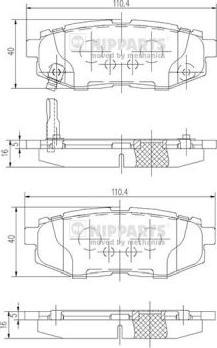 Nipparts N3617006 - Bremžu uzliku kompl., Disku bremzes autospares.lv