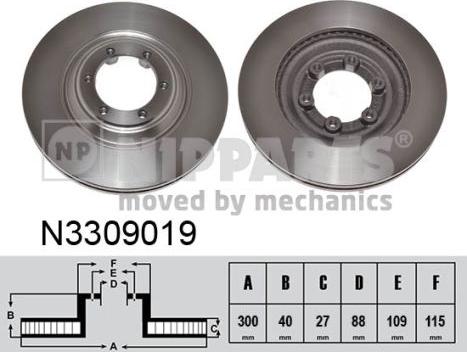 Nipparts N3309019 - Bremžu diski www.autospares.lv