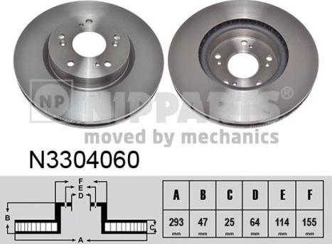 Nipparts N3304060 - Bremžu diski www.autospares.lv