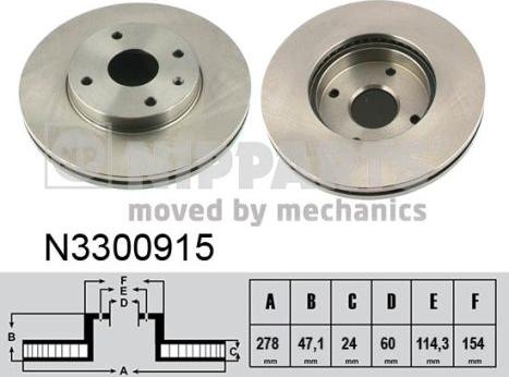 Nipparts N3300915 - Brake Disc www.autospares.lv