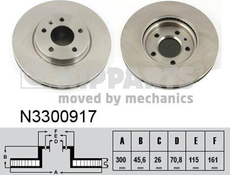 Nipparts N3300917 - Bremžu diski www.autospares.lv