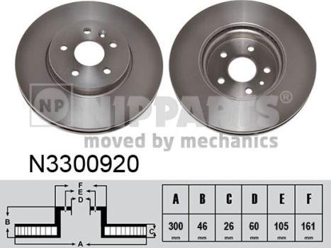 Nipparts N3300920 - Bremžu diski www.autospares.lv