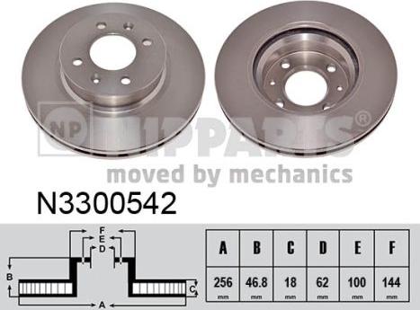 Nipparts N3300542 - Bremžu diski www.autospares.lv