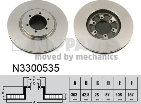 Nipparts N3300535 - Bremžu diski www.autospares.lv