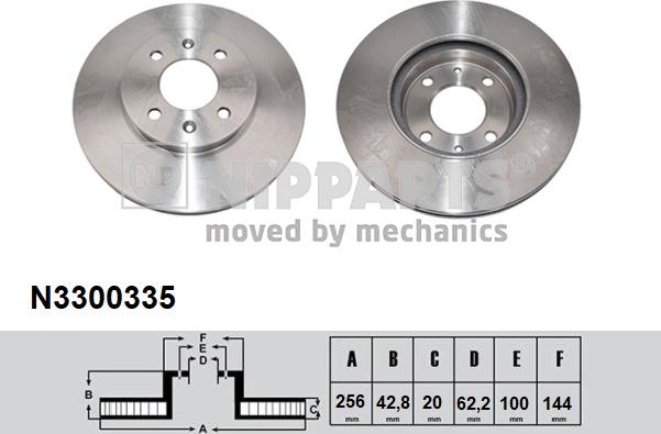 Nipparts N3300335 - Bremžu diski www.autospares.lv