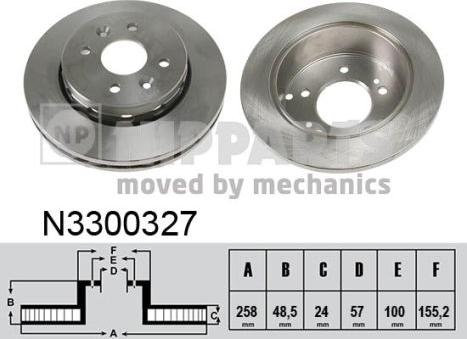 Nipparts N3300327 - Bremžu diski www.autospares.lv