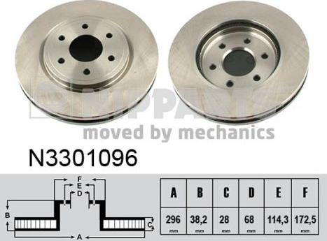 Nipparts N3301096 - Bremžu diski www.autospares.lv