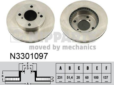 Nipparts N3301097 - Bremžu diski www.autospares.lv