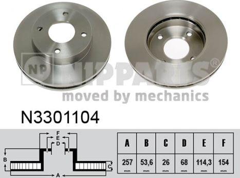 Nipparts N3301104 - Bremžu diski autospares.lv