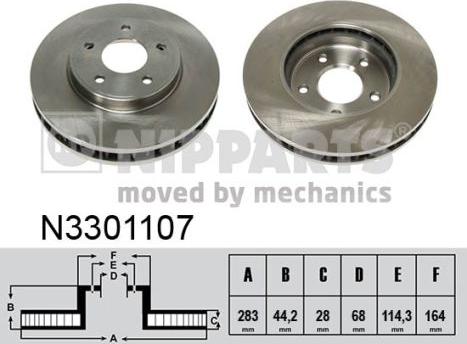 Nipparts N3301107 - Bremžu diski www.autospares.lv