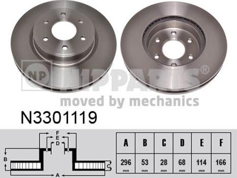 Nipparts N3301119 - Bremžu diski www.autospares.lv