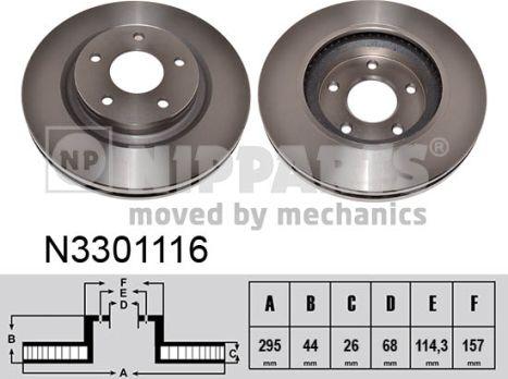 Nipparts N3301116 - Bremžu diski www.autospares.lv