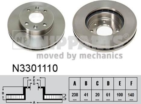 Nipparts N3301110 - Bremžu diski autospares.lv