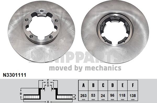 Nipparts N3301111 - Bremžu diski autospares.lv