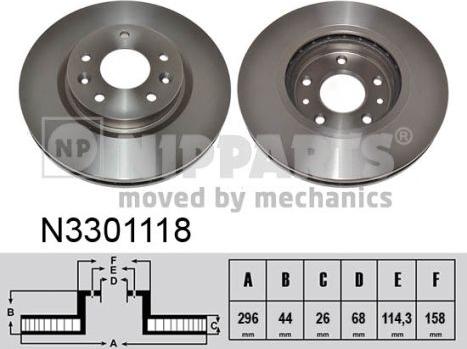 Nipparts N3301118 - Bremžu diski www.autospares.lv