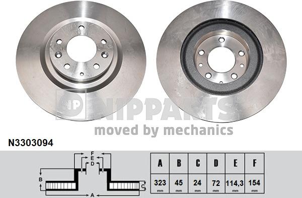 Nipparts N3303094 - Bremžu diski www.autospares.lv