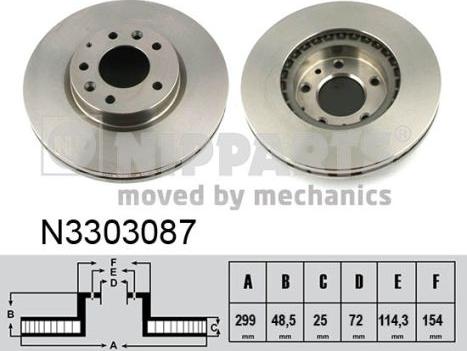 Nipparts N3303087 - Bremžu diski www.autospares.lv