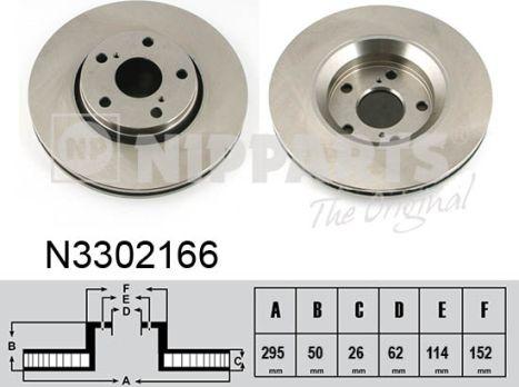 Nipparts N3302166 - Bremžu diski www.autospares.lv