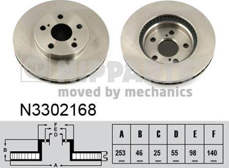 Nipparts N3302168 - Bremžu diski autospares.lv