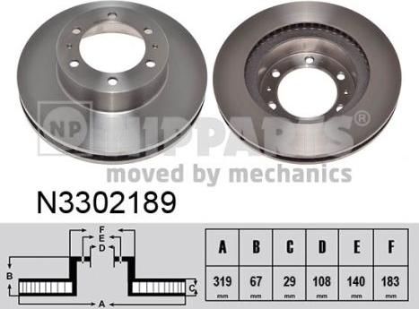 Nipparts N3302189 - Bremžu diski www.autospares.lv